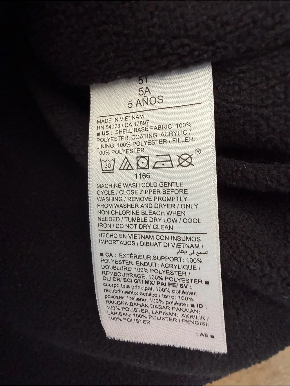 Old Navy Black Kids Puffer Jacket with Hood-5T